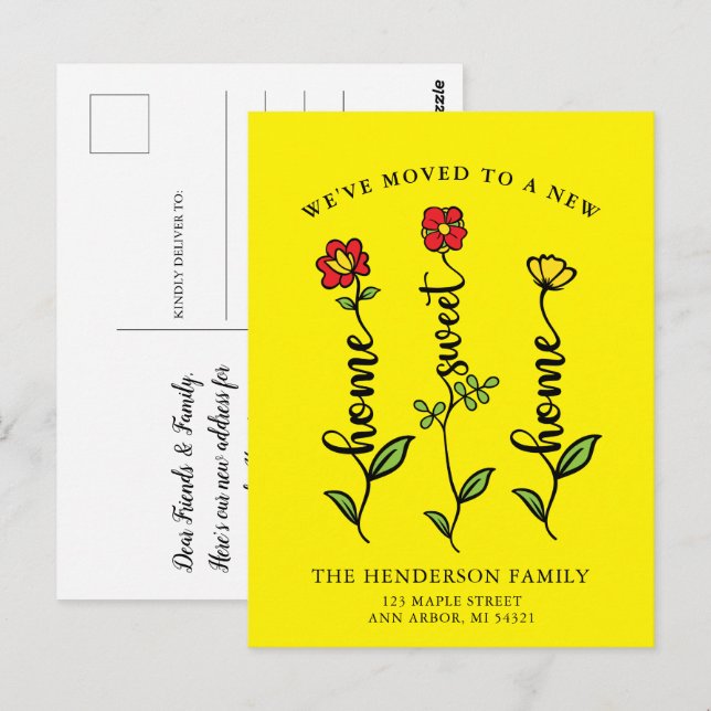 Nos hemos mudado a casa, dulce Invitación de mudan (Anverso / Reverso)