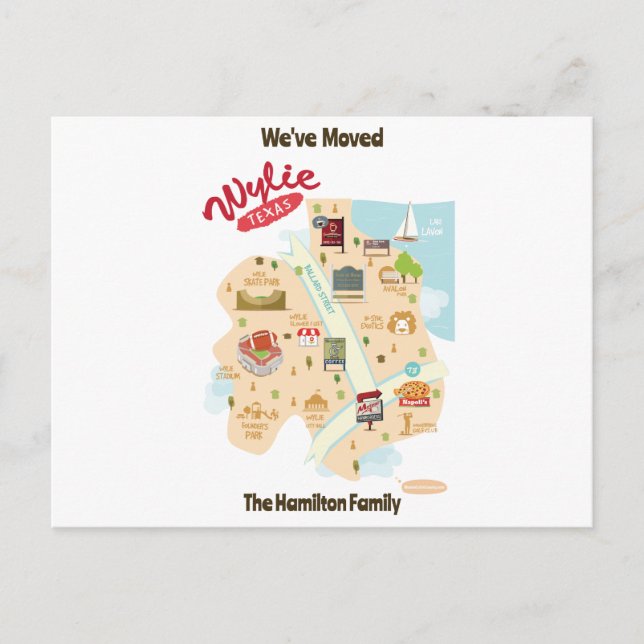 Nos hemos mudado a la postal de Wylie Texas (Anverso)