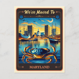Nos hemos mudado a Maryland | Tarjeta postal antig