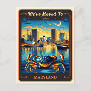 Nos hemos mudado a Maryland Tarjeta postal antig
