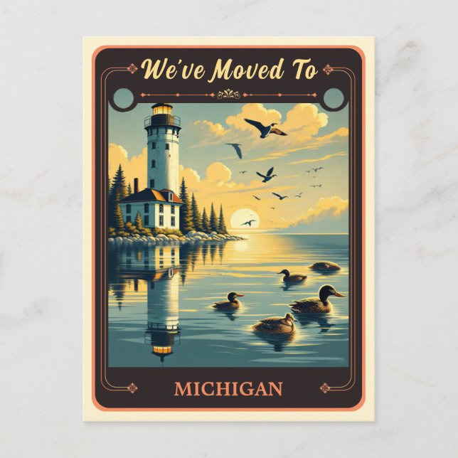 Nos hemos mudado a Michigan | Postal de época (Anverso)