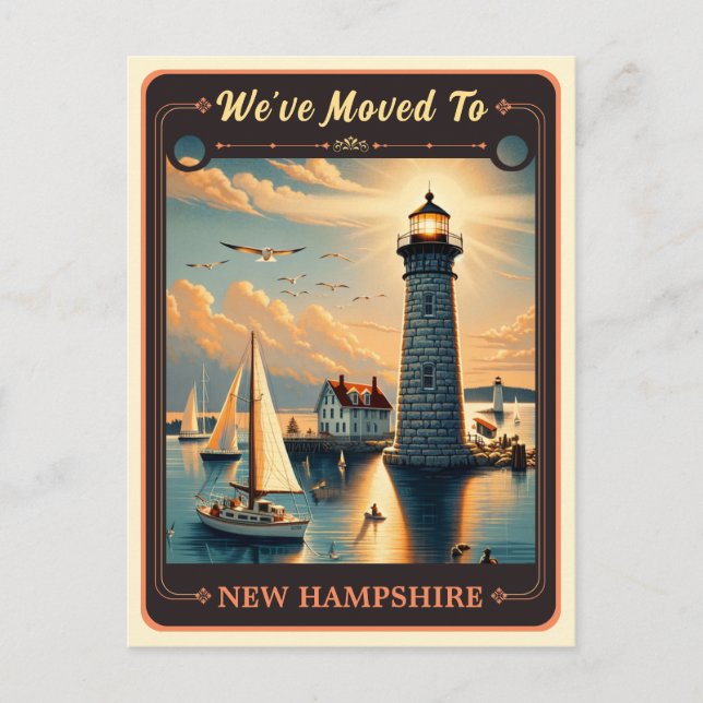 Nos hemos mudado a New Hampshire | Postal de época (Anverso)