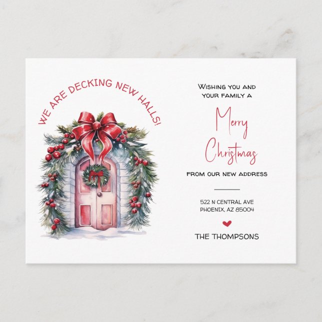 Nos hemos mudado Anuncio de Navidad al mudarnos a  (Anverso)