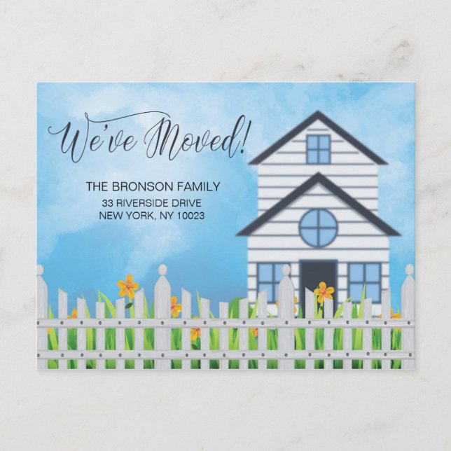 ¡Nos hemos mudado! Anuncio de nueva casa tarjeta p (Anverso)