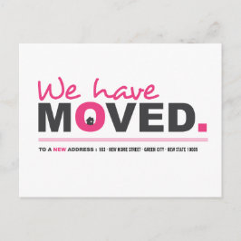 Nos hemos mudado Anuncio de tarjeta postal de Pink
