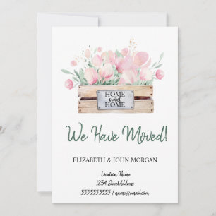 Nos hemos mudado, caja de flores de acuarela para