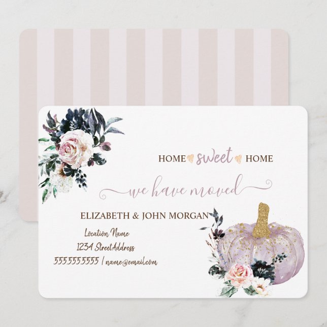 Nos Hemos Mudado, Calabaza Purpurina de Acuarela,  (Anverso / Reverso)