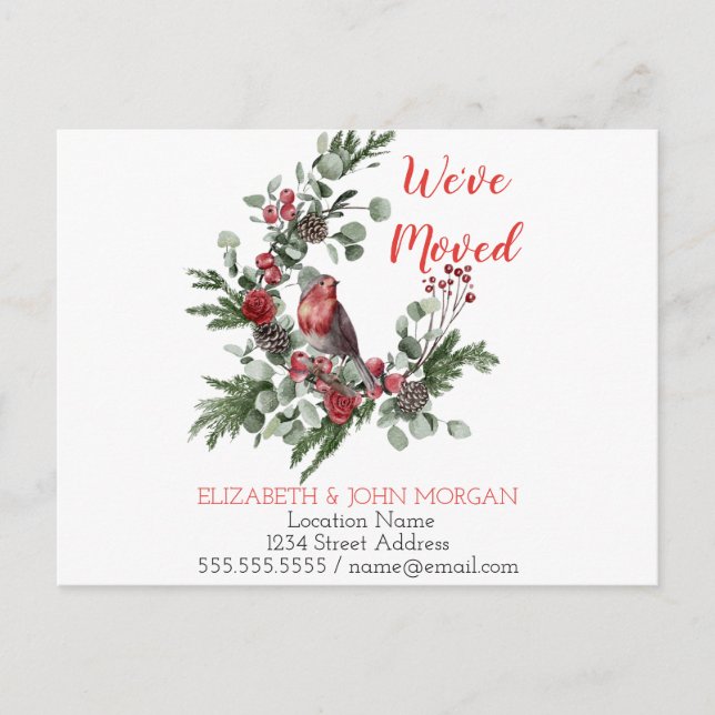 Nos hemos mudado, Corona de Navidad Tarjeta Roja (Anverso)