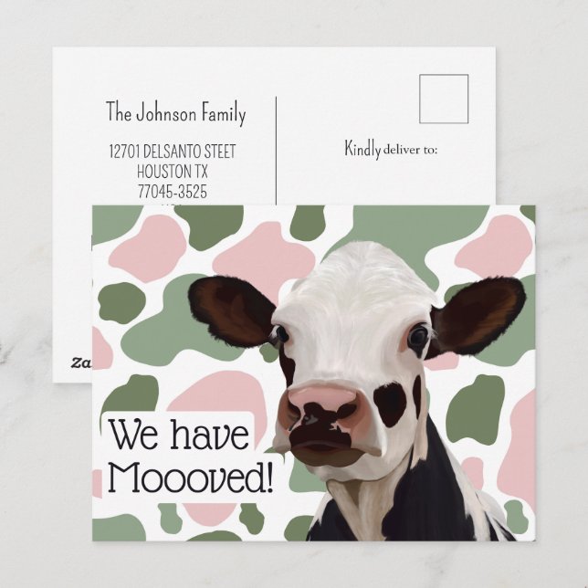 Nos Hemos Mudado Diversión Y Invitación Punny (Anverso / Reverso)