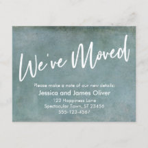 Nos hemos mudado en la Invitación de grunge azul c