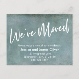 Nos hemos mudado en la Invitación de grunge azul c