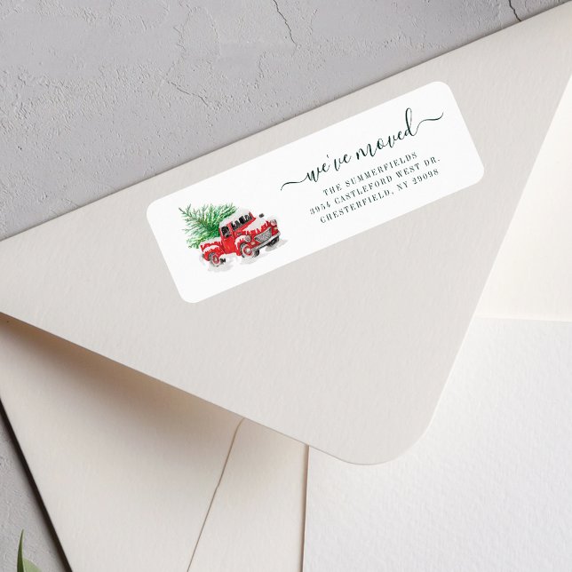 Nos hemos mudado Etiqueta de dirección de devoluci (We've Moved Christmas Holiday Return Address Label)
