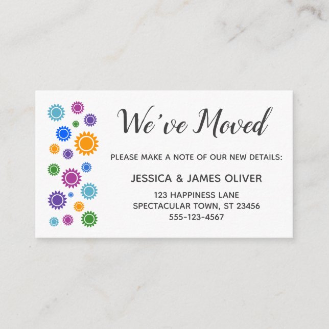 "Nos hemos mudado" Insertar tarjetas con brillante (Anverso)