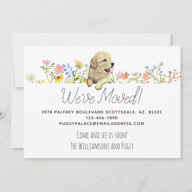 ¡Nos hemos mudado! Invitación de Cachorro de Golde (Anverso)