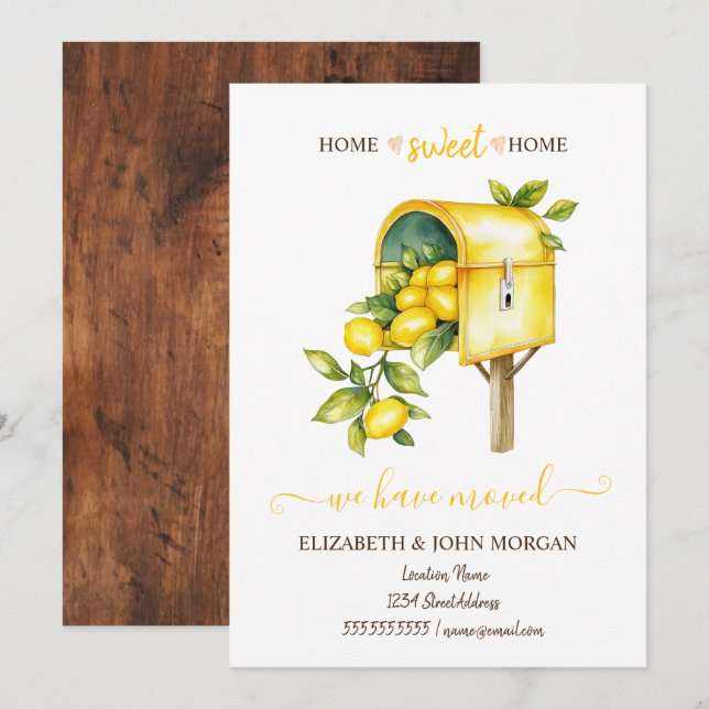 Nos Hemos Mudado, Lemones De Buzón Vintage, Madera (Anverso / Reverso)