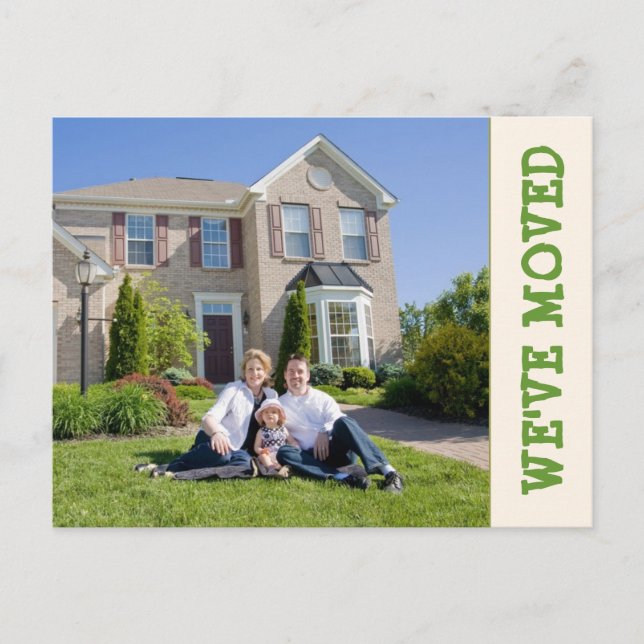 ¡Nos hemos mudado! Nueva tarjeta postal de foto de (Anverso)
