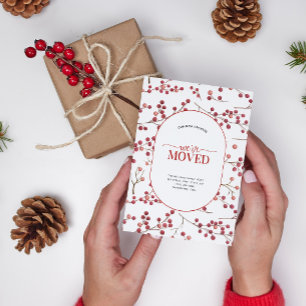 Nos hemos mudado Tarjeta de Anuncio de Red Berry