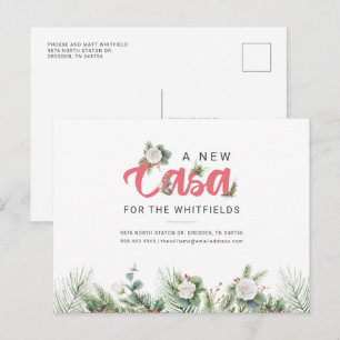 Nos hemos mudado Tarjeta floral de boda Dirección