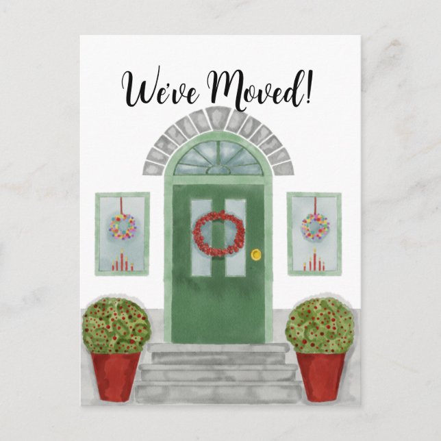 ¡Nos hemos mudado! Tarjeta postal de Navidad de ca (Anverso)