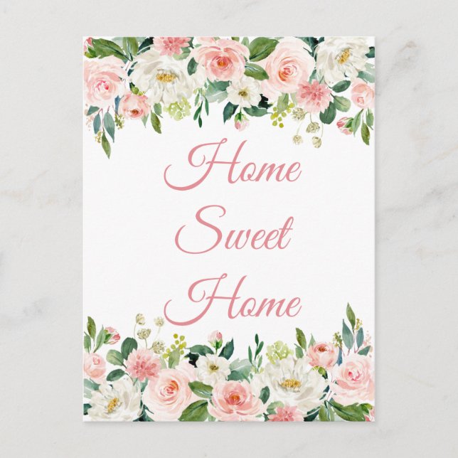 Nos hemos mudado Tarjeta postal floral de Hogar Du (Anverso)