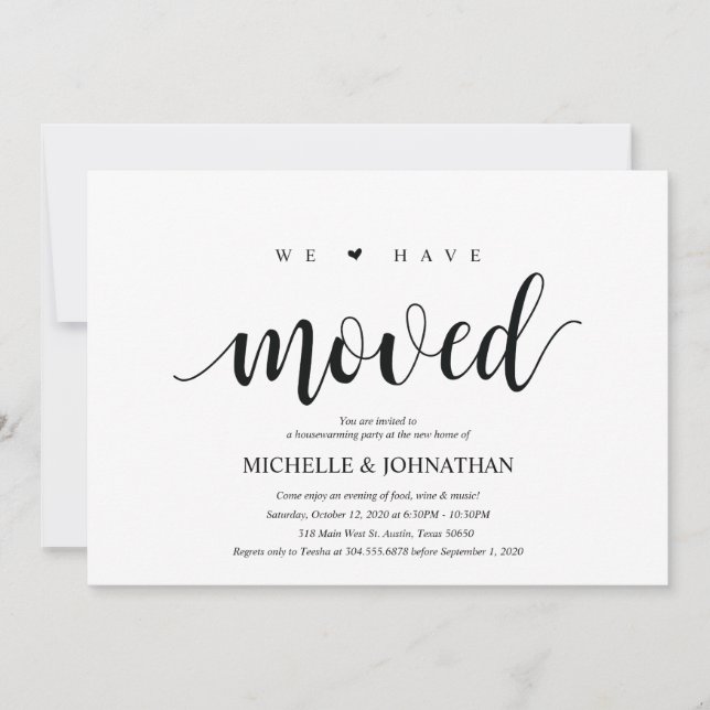 Nos hemos mudado, tarjetas de invitación de la fie (Anverso)