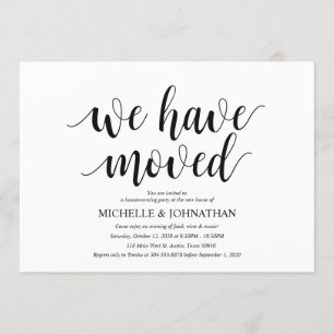 Nos hemos mudado, tarjetas de invitación de la fie