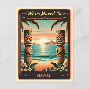 Nos Mudamos a Hawái Tarjeta Postal Antigua