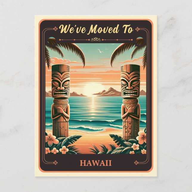 Nos Mudamos a Hawái | Tarjeta Postal Antigua (Anverso)