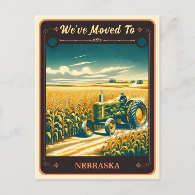 Nos Mudamos a Nebraska | Tarjeta Postal Antigua (Anverso)