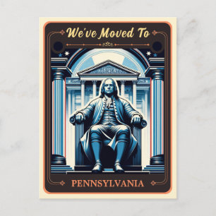 Nos Mudamos a Pensilvania Tarjeta Postal Antigua