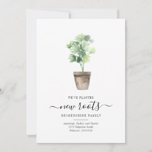 Nos Mudamos Tarjeta de Anuncio de Mudanza de Plant