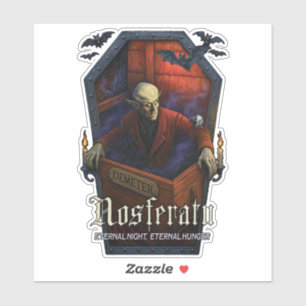 Nosferatu Coffin Edition Die-Cut Pegatina - Gótico