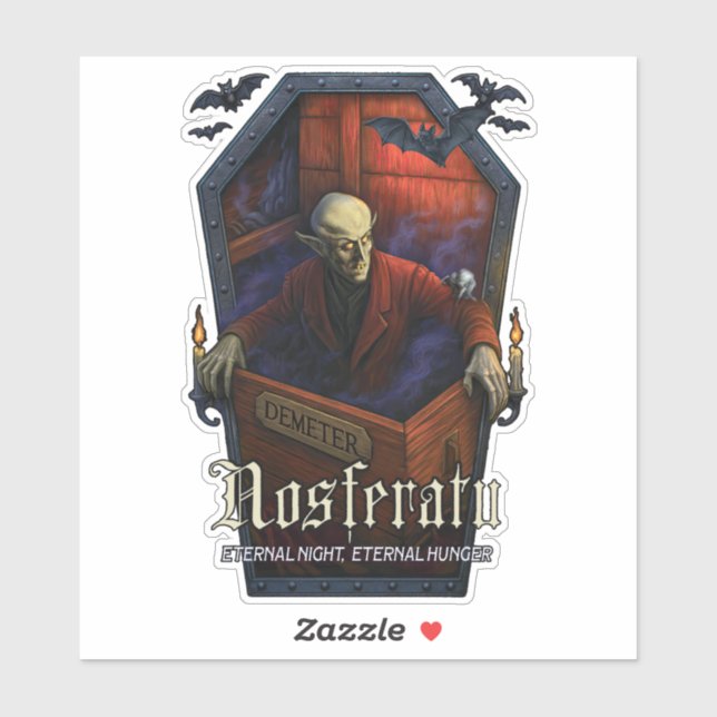 Nosferatu Coffin Edition Die-Cut Pegatina - Gótico (Hoja)