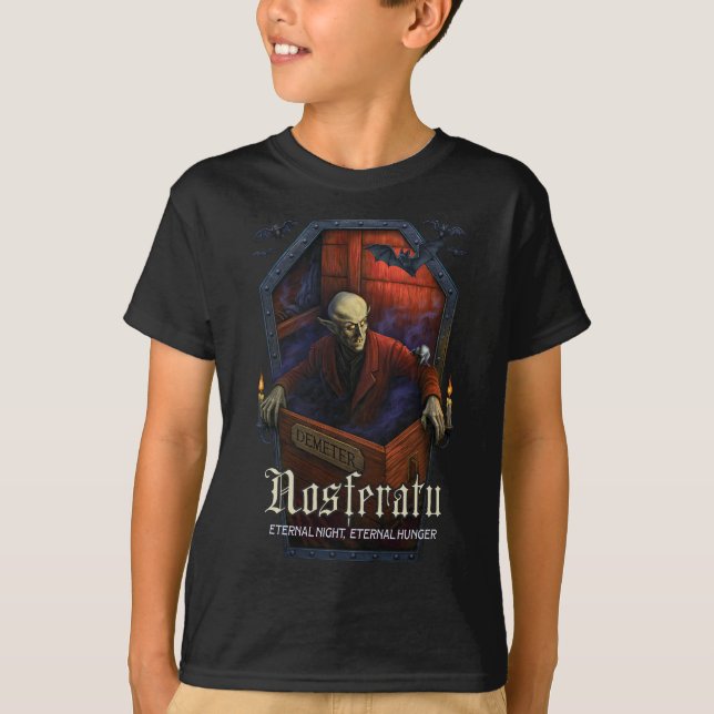 Nosferatu Demeter Coffin Edition Jóvenes Camiseta (Anverso)