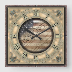 Nosotros el reloj de pared de la bandera americana