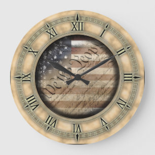 Nosotros el reloj de pared de la bandera americana