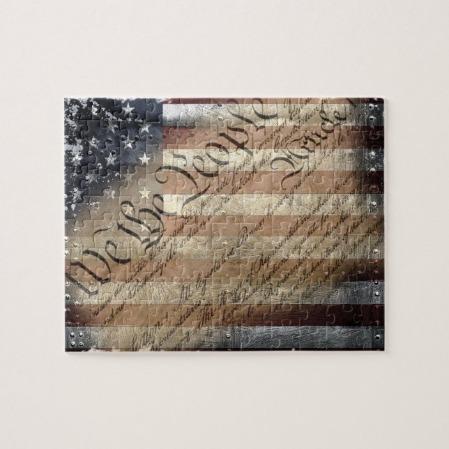 Nosotros el rompecabezas de la bandera americana (Horizontal)
