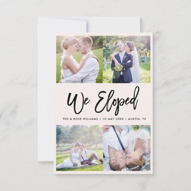 Nosotros eludimos | invitación de boda de script d (Anverso)