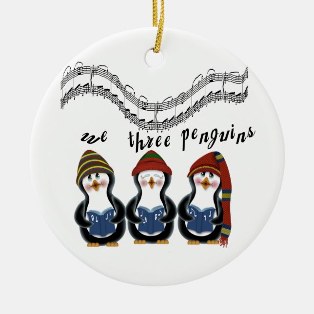 Nosotros tres pingüinos: Ornamento de Navidad (Frente)