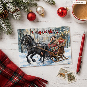 Nostalgia Friesian Paseo en Trineo Navidad