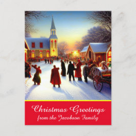 Nostalgic Village Churchgers Saludos de Navidad