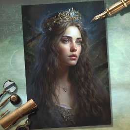 Nostálgica mujer con papel de Decoupage Tiara 1