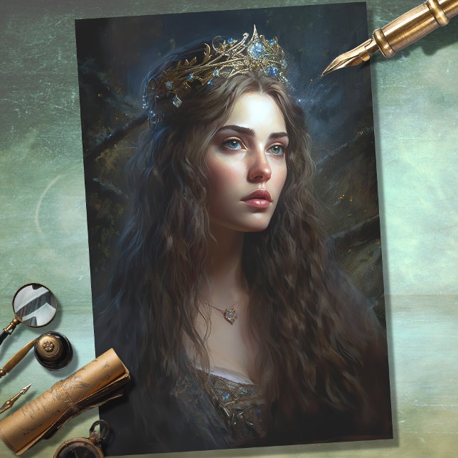 Nostálgica mujer con papel de Decoupage Tiara 1 (Subido por el creador)