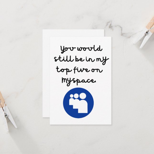 Nostálgica tarjeta de amistad MySpace/ cumpleaños (Anverso/Reverso In Situ)