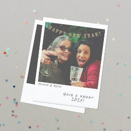 Nostálgica tarjeta de Año Nuevo fotográfica instan