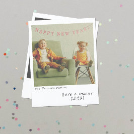 Nostálgica tarjeta de Año Nuevo fotográfica instan