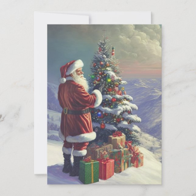 Nostálgica tarjeta postal de Santa Claus (Anverso)