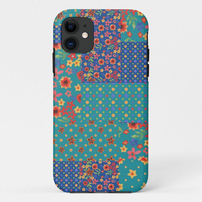 Nostálgico Impresiones Faux Patchwork Funda para i (Reverso)