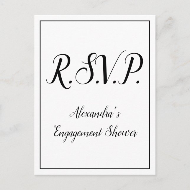 Nostálgico "R.S.V.P." Postal (Anverso)