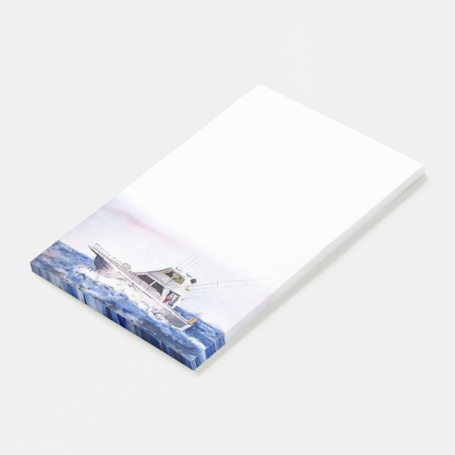 Nota adhesiva Bote de pesca (En perspectiva)